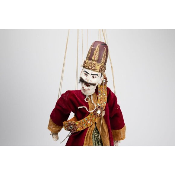 Vintage Traditional Marionette Puppet With Intricate Costume & Mustache - Picture 13 of 14